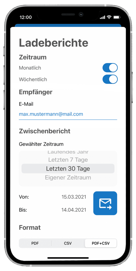 NRGkick App Ladeberichte